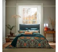 Morris & Co Honeysuckle and Tulip Single Duvet Cover Set Mulberry and Teal