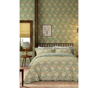 Morris & Co 'Laceflower' Cotton Duvet Cover Set in Green | Size: King Morris & Co Green King