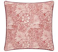 Morris&Co. Marigold Feather Rich Filled Cushion - Embroidered Floral Design Pillow with Velvet Piping (Russet - 50x50cm)