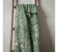 Morris & Co Marigold Jacquard Throw In Green Green 130cm x 170cm