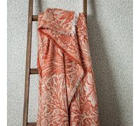 Morris & Co. Marigold Throw - Heritage Jacquard Faux Mohair Floral Blanket (Russet - 130x170cm)