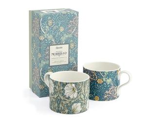 Morris & Co Mugs Set of 2 Seaweed Teal & Pimpernel Privat