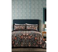 Morris & Co 'Olive & Rose' Cotton Duvet Cover Set in Indigo | Size: King Morris & Co Indigo King