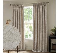 Morris & Co Pimpernel Jacquard Fully Lined Pencil Pleat Curtains in Cream | Size: 229 cm width x 183 cm drop Morris & Co Cream 229 cm width x 183 cm drop