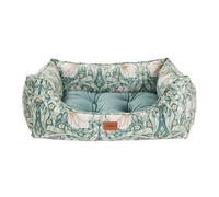Rosewood x Morris & Co. Pimpernel Square Dog Bed, Large - Luxury Reversible Pet Bed with Iconic William Morris Floral Print, Soft Washable Cushion, Padded Sides - Stylish Heritage Design