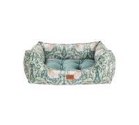 Rosewood x Morris & Co. Pimpernel Square Dog Bed, Medium - Luxury Reversible Pet Bed with Iconic William Morris Floral Print, Soft Washable Cushion, Padded Sides - Stylish Heritage Design