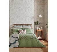 Morris & Co Pure Cotton Brophy Embroidery Bedding Set Green Mix