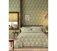 Morris & Co Pure Cotton Laceflower Bedding Set Aqua Mix