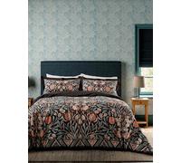 Morris & Co Pure Cotton Olive and Rose Bedding Set Indigo Mix