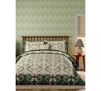 Morris & Co Pure Cotton Scrolling Carnation Bedding Set Natural Mix