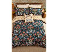 Morris & Co 'Seasons By May Indigo' Cotton Duvet Cover Set in Indigo | Size: King Morris & Co Indigo King