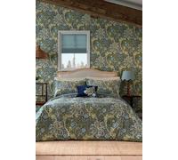 Morris & Co William Morris Indigo & Gold Kennet Double Duvet Cover Set, 100% Cotton, 200 x 200cm, Includes 1 Duvet Cover and 2 Pillowcases