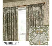Morris & Co Snakeshead Jacquard Chenille Room Darkening Pencil Pleat Curtains in Stone | Size: 168 cm width x 229 cm drop Morris & Co Stone 168 cm width x 229 cm drop