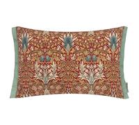 Morris&Co. Snakeshead Outdoor Cushion - Water Resistant Heritage Print Garden Pillow with Oxford Trim (Berry/Natural - 60x40cm)