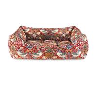 Morris & Co Strawberry Thief Burgundy Large Square Dog Bed
