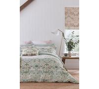 Morris & Co 'Strawberry Thief' Cotton Cover Set in Pink | Size: Double Morris & Co Pink Double