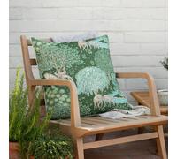 Morris & Co The Brook Printed Outdoor Cushion In Green Green 55cm x 55cm