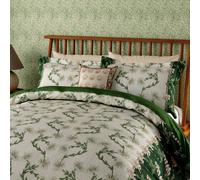 Morris & Co | V&A Scrolling Carnation Double Duvet Cover SET, Olive & Ivory