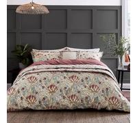 Morris & Co William Morris Dove Grey & Wine 3 Piece Duvet Cover Set (Double 200 x 200cm)