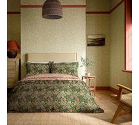 Morris & Co William Morris Green Indigo Compton 3 Piece Duvet Cover Set (Double 200 x 200cm)