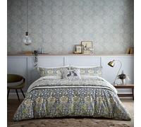 Morris & Co William Morris Indigo & Gold Kennet Double Duvet Cover Set, 100% Cotton, 200 x 200cm, Includes 1 Duvet Cover and 2 Pillowcases