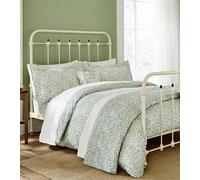 Morris & Co 'Willow Bough Sage' Cotton Percale Duvet Cover Set in Green | Size: Super King Morris & Co Green Super King