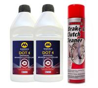 Morris Dot 4 Brake & Clutch Fluid Dot4 - 2 Litres + Polygard Brake Cleaner 600Ml
