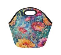 Morris Flowers Neoprene Lunch Bag, Soft Insulated Lunch Box Tote Container Cooler Warm Picnic Bags for Women, Men, Teen, Girls, Boys