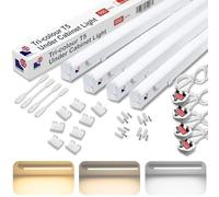 Morris LED Under Cabinet Light Linkable 3 Colours in 1 3000k/4000k/6500k Kitchen Light - UK Plug Included - 288mm, 550mm, 850mm,1150mm (550mm, 4 Pack)