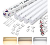 Morris LED Under Cabinet Light Linkable 3 Colours in 1 3000k/4000k/6500k Kitchen Light - UK Plug Included - 288mm, 550mm, 850mm,1150mm (1150mm, 4 Pack)