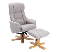 Morris Living The Cairo - Lisbon Silver Fabric - Swivel Recliner Chair & Matching Footstool