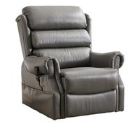 Morris Living The Carlton Genuine Leather Riser Recliner In Grey - Dual Motor Mobility Chair