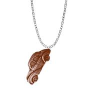 Morris Minor 4 Door Saloon Late Model ref167 COPPER EFFECT on a Silver Platinum Plated Necklace 18" classic car