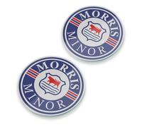 Morris Minor Glass Coaster Set Classic Advert British Car Gift OFFICIAL LICENCED PRODUCT (2, Plain Packaging)