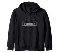 Morris Minor MM classic car white detail outline graphic Zip Hoodie