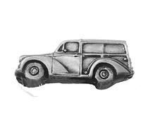 Morris Minor Traveler ref161 Pewter effect design pin badge