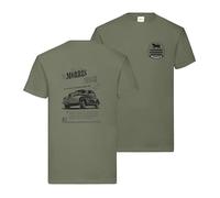 Morris Minor Vintage Advert T-Shirt British Sports Car Licenced Product (UK, Alpha, M, Regular, Regular, Olive Green)