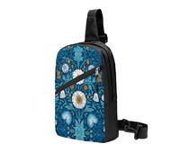 Morris Pattern Blue Backpack Satchel Multi-Purpose Chest Bag Trekking Waterproof Satchel