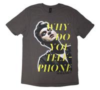 Morrissey Men's Why Do You Telephone? T-Shirt in Charcoal | Size: Large Morrissey Charcoal L