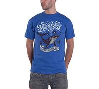 Morrissey T Shirt Never Giving in Whale Logo Official Mens Blue M