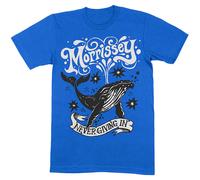 Morrissey Never Giving In Whale T-Shirt in Blue | Size: Large Morrissey Blue L