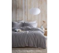 'Morritz' Soft Ribbed Faux Fur Duvet Cover Set Appletree Grey Single