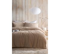 'Morritz' Soft Ribbed Faux Fur Duvet Cover Set Appletree Natural Double