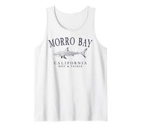 Morro Bay California Shark Vintage Plum Art Fishing Tank Top