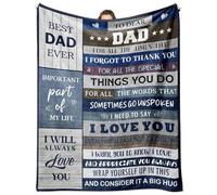 MORROWCAMP Dad Birthday Blanket 150 x 200 cm, Gifts for My Dad from Daughter Son, Soft Flannel Throw Blanket for Daddy, Papa Presents for Dad’s Birthday Gifts Fathers Day Christmas, Blue