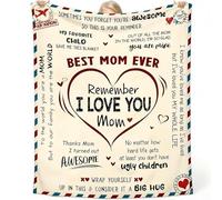 MORROWCAMP Mum Birthday Blanket 150 x 200 cm, Gifts for Mum from Daughter Son, Soft Flannel Throw Blanket for Mum, Mother Presents for Mothers Day Birthday Christmas, Mom (Beige)