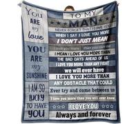 MORROWCAMP To My Man Blanket 150x200cm, Soft Flannel Throw with Romantic Love Message, Valentines Birthday Anniversary for Men Husband Boyfriend Fiance from Wife Girlfriend, Blue