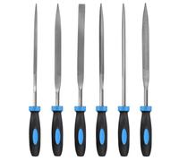 MORROWIND 6-Piece Needle File Set, Diameter 4 mm Length 160 mm Hardened Alloy Steel Mini File for Metal Wood Plastic, Includes Flat, Warding, Square, Triangular, Round, Half-Round, Blue