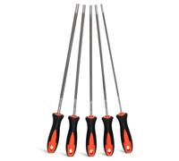 MORROWIND Chainsaw File Set 5-Piece, 3.2/4/4.5/4.8/5.5 mm | Round GCR15 Steel Sharpening Files with Plastic Handles for Chain Upkeep, Woodworking and Routine Maintenance