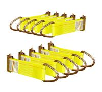 MorScan 10 Pack 2" x 6" Yellow Polyester E-Track Rope Tie-Offs with D-Ring and E-Track Spring Fitting for Load Securement in Trucks, Trailers, Vans, Cars